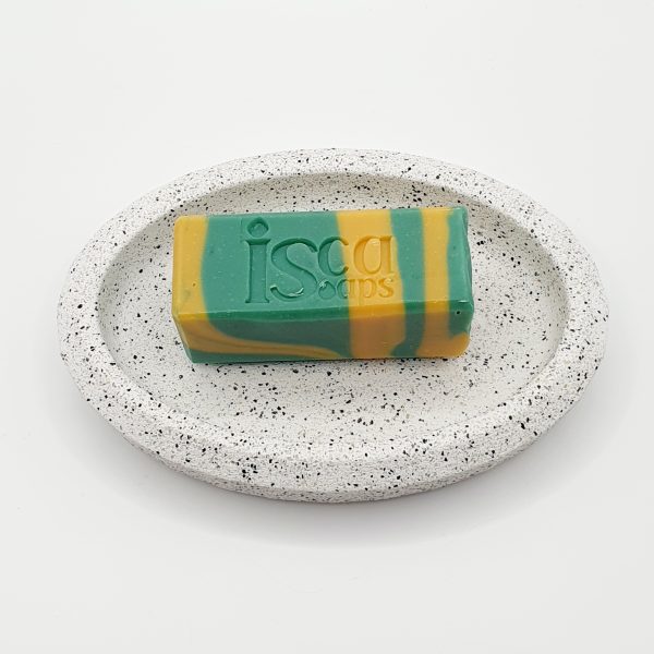 Oval Soap Dish with Ridges with 50g Bar of Soap